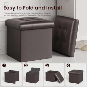 YOUDENOVA Folding Storage Ottoman - Organize with Style