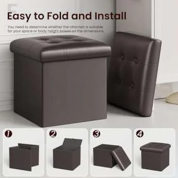 YOUDENOVA Folding Storage Ottoman - Organize with Style