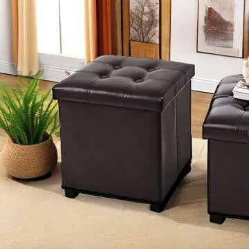 YOUDENOVA Folding Storage Ottoman - Organize with Style