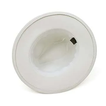 EOZY Women's Vintage Pearl Band Fedora Hat Trendy Wide Brim Trilby Panama Hat/White