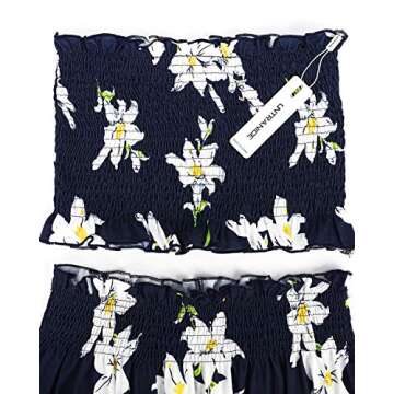 ULTRANICE Floral Print Crop Top Maxi Skirt Outfit Set