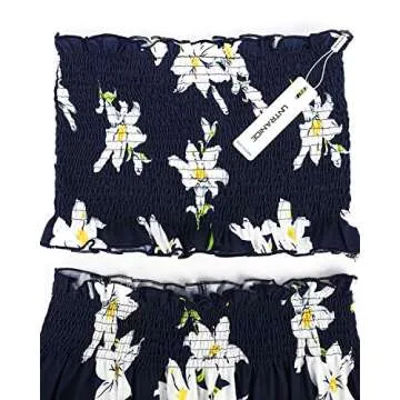 ULTRANICE Floral Print Crop Top Maxi Skirt Outfit Set