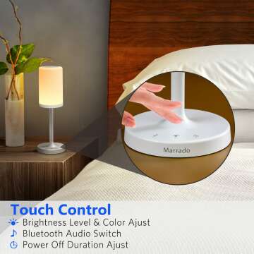Marrado Bedside Lamp with Bluetooth Speaker & LEDs