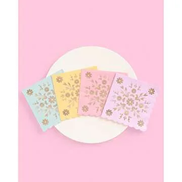 xo, Fetti Pastel China Napkins - 24 pack, 5" | Birthday Party Decorations, Bachelorette Garden Party, Easter Party, Cool Cake Plates, Tea Partea