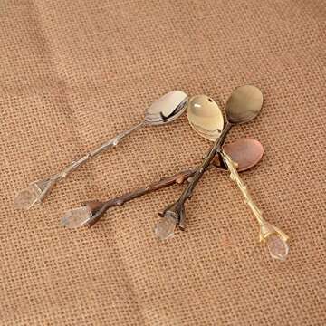 GOOTRADES 4 Pack Gold Retro Palace Carved Coffee Spoon Tea Spoon,Mini Ice Cream Scoop 4.6''