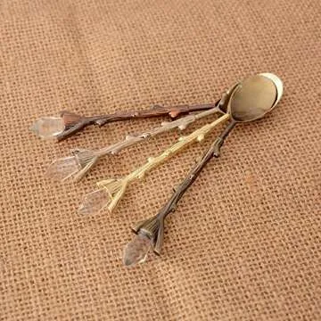 GOOTRADES 4 Pack Gold Retro Palace Carved Coffee Spoon Tea Spoon,Mini Ice Cream Scoop 4.6''