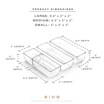 BINO 4-Piece Drawer Organizer Set for Stylish Storage