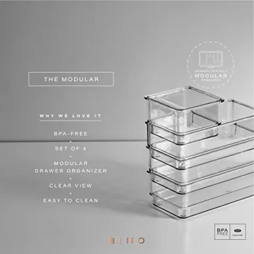 BINO 4-Piece Drawer Organizer Set for Stylish Storage