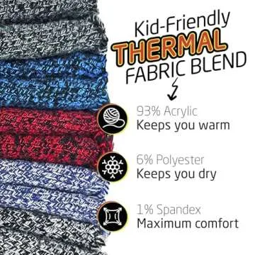 HOT FEET Toddler Warm Socks – 5/6 Pack Thermal Crew Winter Socks for Toddlers, Thick Insulated Sno...
