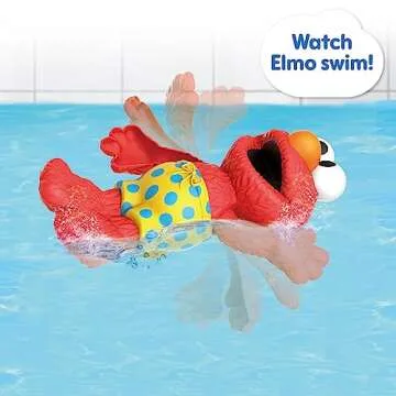 Sesame Street Swim and Splash 7-inch Elmo Wind Up Bath and Pool Toy, Kids Toys for Ages 2 Up by Just Play