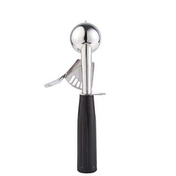 Cookie Scoop - #40 (0.78 oz) - Disher, Portion Scoop, Food Scoop - Portion Control - 18/8 Stainless Steel, Black Handle