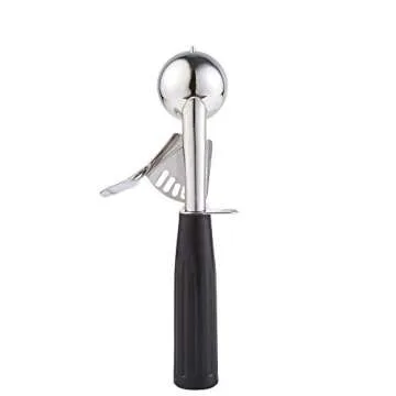 Cookie Scoop - #40 (0.78 oz) - Disher, Portion Scoop, Food Scoop - Portion Control - 18/8 Stainless Steel, Black Handle
