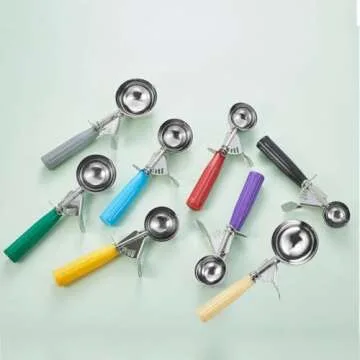 Cookie Scoop - #40 (0.78 oz) - Disher, Portion Scoop, Food Scoop - Portion Control - 18/8 Stainless Steel, Black Handle