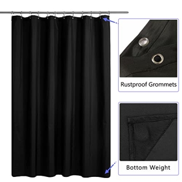 LLSCL Fabric Shower Curtain with Rust Resistant Grommets