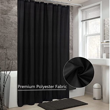LLSCL Fabric Shower Curtain with Rust Resistant Grommets
