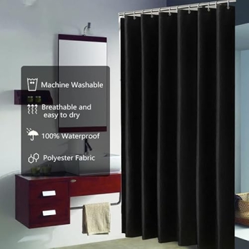 LLSCL Fabric Shower Curtain with Rust Resistant Grommets