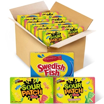 Ultimate SOUR PATCH KIDS & SWEDISH FISH Candy Variety Pack - 15 Movie Boxes for Every Sweet Occasion