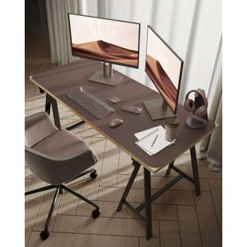 YSAGi Leather Desk Protector, Office Mat, Large Mouse Mat, Non-Slip PU Leather Blotter, Laptop Desk, Waterproof Writing Pad for Office and Home (Chocolate, 47.2" x 23.6")