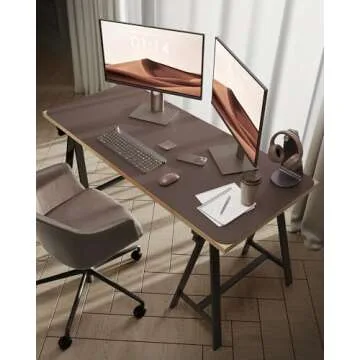 YSAGi Leather Desk Protector, Office Mat, Large Mouse Mat, Non-Slip PU Leather Blotter, Laptop Desk, Waterproof Writing Pad for Office and Home (Chocolate, 47.2" x 23.6")