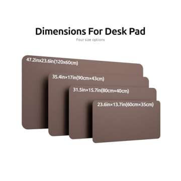 YSAGi Leather Desk Protector, Office Mat, Large Mouse Mat, Non-Slip PU Leather Blotter, Laptop Desk, Waterproof Writing Pad for Office and Home (Chocolate, 47.2" x 23.6")