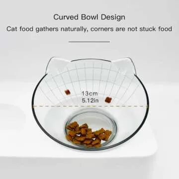 Marchul Tilted Cat Bowl Set for Food and Water, Food Feeding Raised Dishes for Puppies
