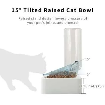Marchul Tilted Cat Bowl Set for Food and Water, Food Feeding Raised Dishes for Puppies