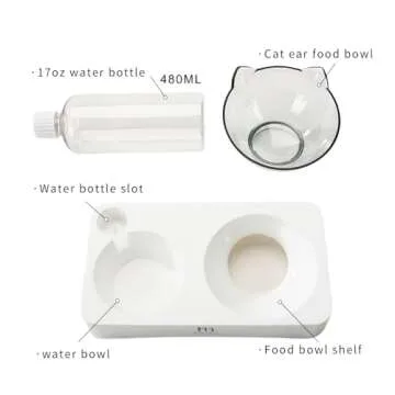 Marchul Tilted Cat Bowl Set for Food and Water, Food Feeding Raised Dishes for Puppies