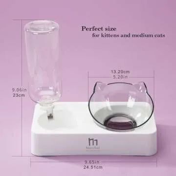 Marchul Tilted Cat Bowl Set for Food and Water, Food Feeding Raised Dishes for Puppies