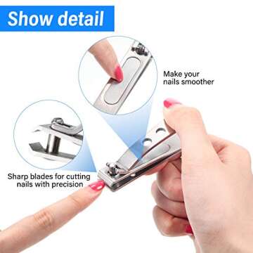 Durable Nail Clipper Set for Men and Women - Stainless Steel