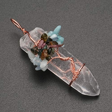 Jovivi Crystal Chakra Necklace for Healing and Balance