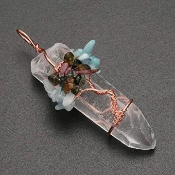 Jovivi Crystal Chakra Necklace for Healing and Balance