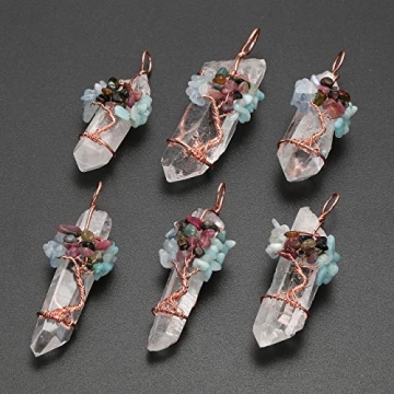 Jovivi Crystal Chakra Necklace for Healing and Balance