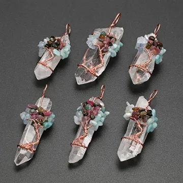 Jovivi Crystal Chakra Necklace for Healing and Balance