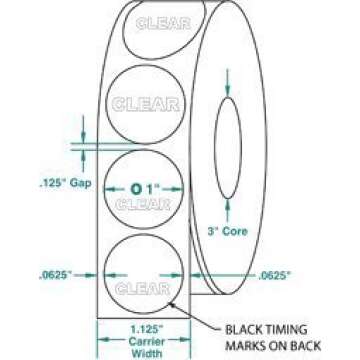 NextDayLabels - Super Gloss Clear Retail Package/Envelope Seals Stickers, 1" Inch Round Circle Wafer Seal Labels 1,000 Per Roll
