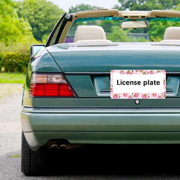 Cute Strawberry Cat License Plate Frames for Cars