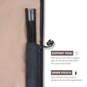 ULTCOVER Waterproof Patio Umbrella Cover - 12-14 ft