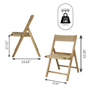 JONATHAN Y Kiawah Coastal Folding Chair Set of 2