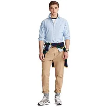 POLO RALPH LAUREN Men's Long Sleeve Oxford Button Down Shirt (XXL, BasicBlue)