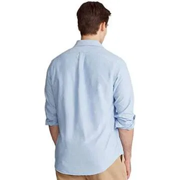 POLO RALPH LAUREN Men's Long Sleeve Oxford Button Down Shirt (XXL, BasicBlue)