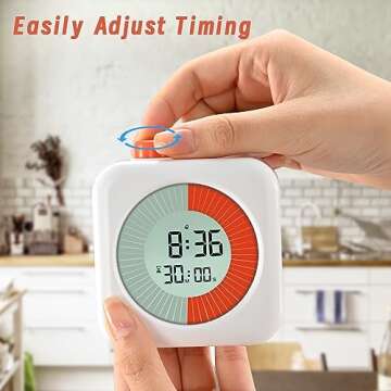 EooCoo Digital Visual Timer, 60-Minute Countdown Timer for Kids and Adults, Time Management Tool, Ti...