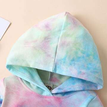 Newborn Infant Baby Girls Sweatshirts Tie Dye Sweatsuit Hoodies Tops Pants 2Pc Tracksuit Fall Winter Clothes Set (Green, 6-12 Months)