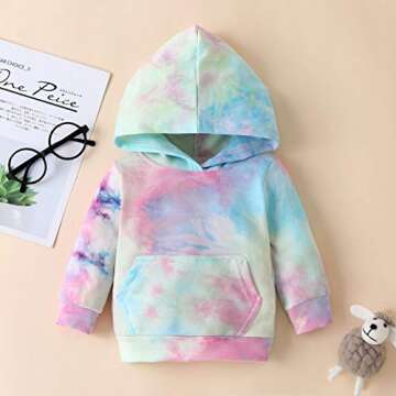 Newborn Infant Baby Girls Sweatshirts Tie Dye Sweatsuit Hoodies Tops Pants 2Pc Tracksuit Fall Winter Clothes Set (Green, 6-12 Months)