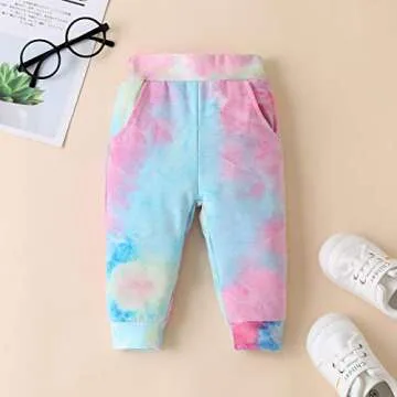 Newborn Infant Baby Girls Sweatshirts Tie Dye Sweatsuit Hoodies Tops Pants 2Pc Tracksuit Fall Winter Clothes Set (Green, 6-12 Months)