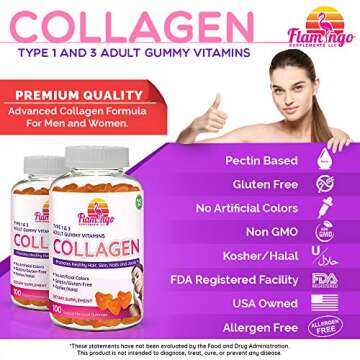 Collagen Gummies- Natural Marine Collagen for Women, and Men- Collagen Supplements for Skin Joint, H...