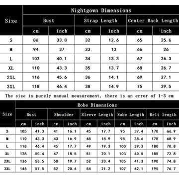 ENJOYNIGHT Women's Robes Set Sexy V-Neck 2 Pieces Lingerie Nightgown with Robes Pajama Set Lace Cami Sleepwear(Medium,Clouds)