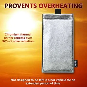 PINGTEKOR Thermal Phone Case,Prevent OVERHEATING in The Sun,Prevent Lower Temperatures to Extend Battery Life,for iPhone 15Pro Max/15 Plus/14Pro Max/GalaxyA54 and Similar Sized Phones-Silver