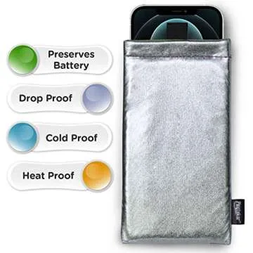 PINGTEKOR Thermal Phone Case,Prevent OVERHEATING in The Sun,Prevent Lower Temperatures to Extend Battery Life,for iPhone 15Pro Max/15 Plus/14Pro Max/GalaxyA54 and Similar Sized Phones-Silver