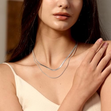 CHESKY Sterling Silver Gold Necklace Women Elegant Layering Jewelry