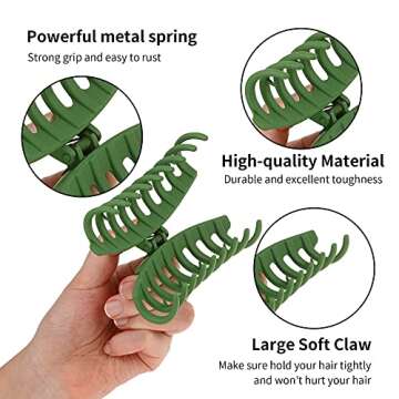 Sweilise Big matte hair Claw clips 4.3 Inch Nonslip Banana Hair Clamps Strong Hold for sthick hair,90's Fashion Hair Styling Accessories for Women and Girls,6 Colors Available