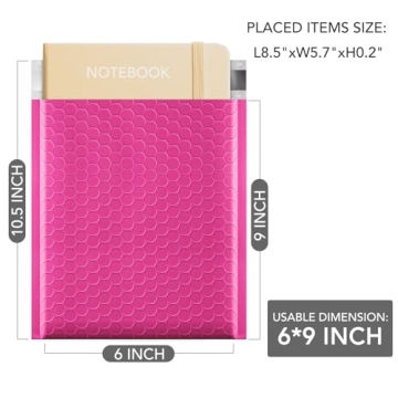 Vibrant GSSUSA Pink Bubble Mailers 6x10 Inches Pack